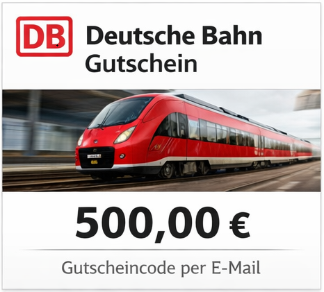 Deutsche Bahn Gutschein 500,00€ (Code) - Versand per E-Mail